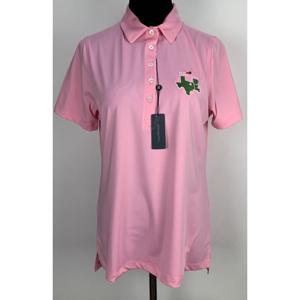 Turtleson Womens Pink Polo Golf Shirt BGC Charity Golf Texas Size Medium‎